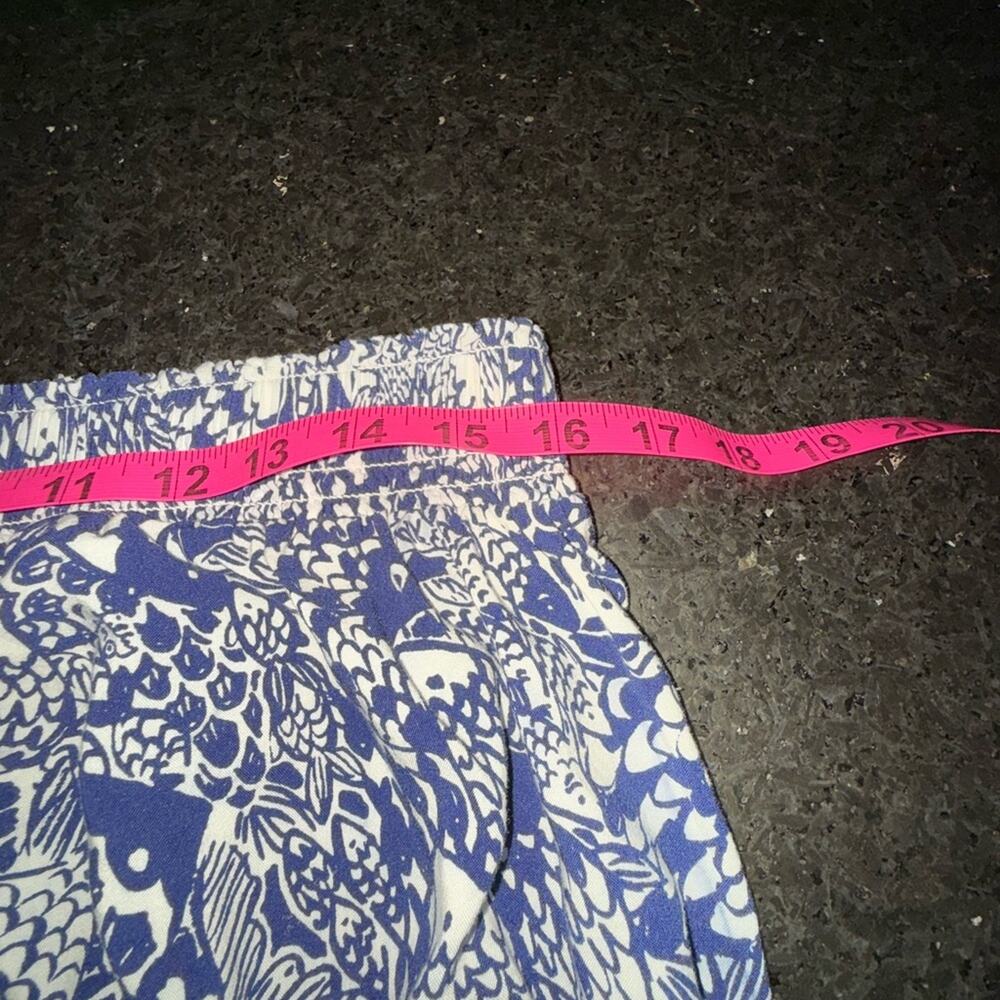 UEC LILLY PULITZER NAVY BLUE & WHITE FISH PRINT STRAPLESS JUMPSUIT SZ L - Picture 10 of 14